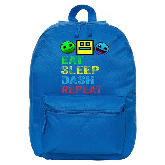 Eat Sleep Dash Repeat Video Game Geometry 16 in Basic Backpack