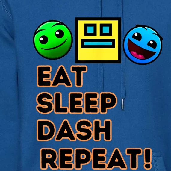 Eat Sleep Dash Repeat Video Game Geometry Video Gamer Premium Hoodie