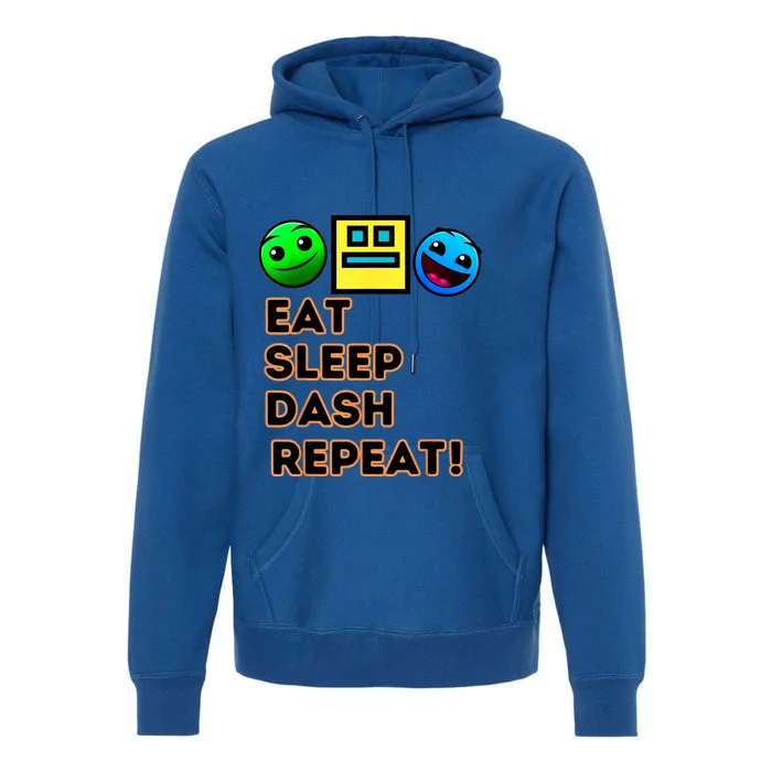 Eat Sleep Dash Repeat Video Game Geometry Video Gamer Premium Hoodie