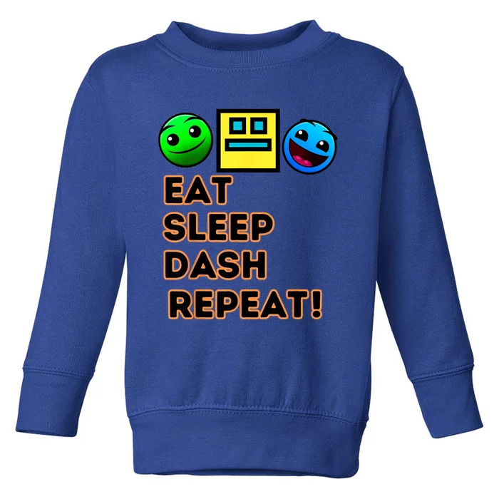 Eat Sleep Dash Repeat Video Game Geometry Video Gamer Toddler Sweatshirt