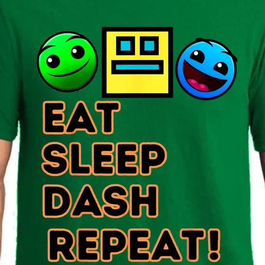 Eat Sleep Dash Repeat Video Game Geometry Video Gamer Pajama Set