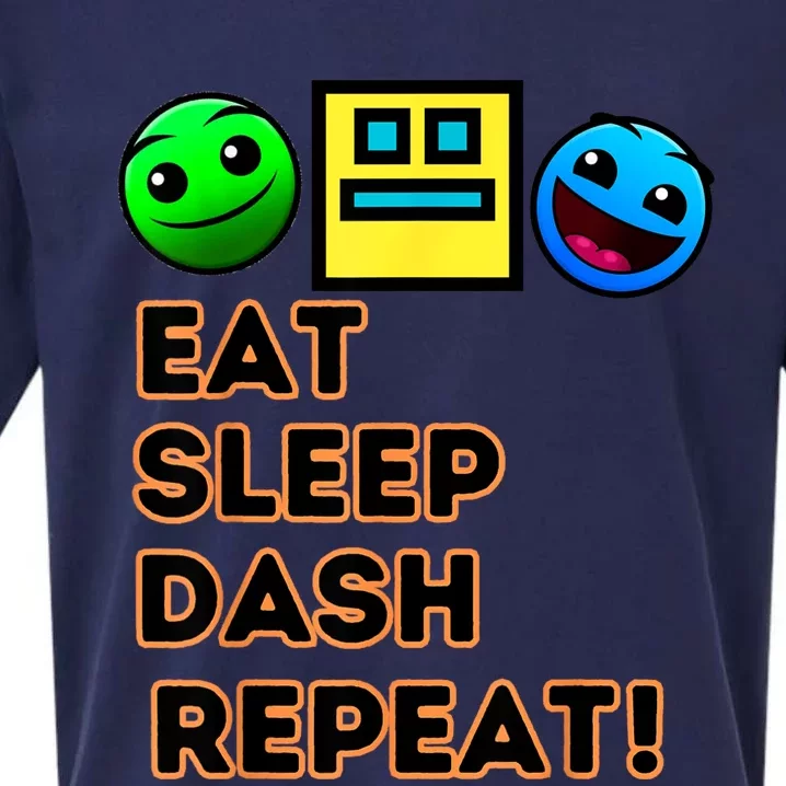 Eat Sleep Dash Repeat Video Game Geometry Video Gamer Sueded Cloud Jersey T-Shirt