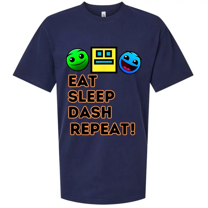 Eat Sleep Dash Repeat Video Game Geometry Video Gamer Sueded Cloud Jersey T-Shirt