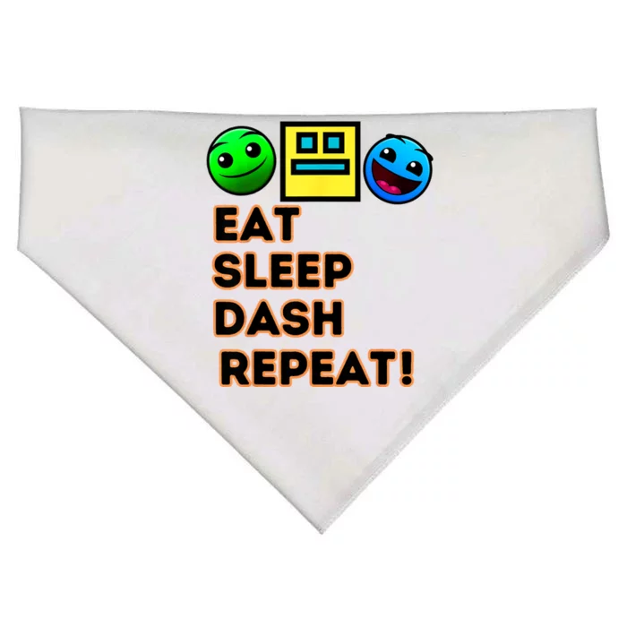 Eat Sleep Dash Repeat Video Game Geometry Video Gamer USA-Made Doggie Bandana