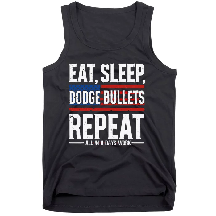 Eat Sleep Dodge Bullets Repeat Military Police Soldier Tank Top