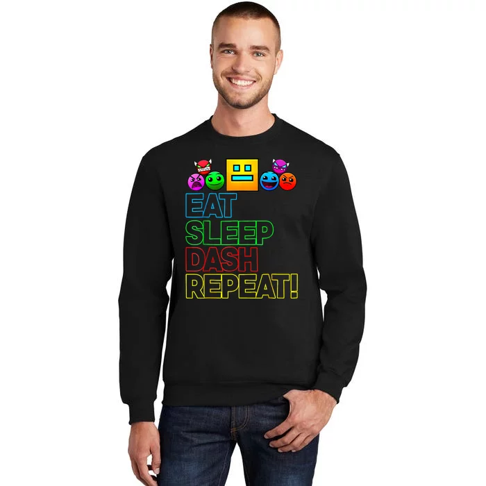 Eat Sleep Dash Repeat Video Game Geometry Video Gamer Lover Sweatshirt