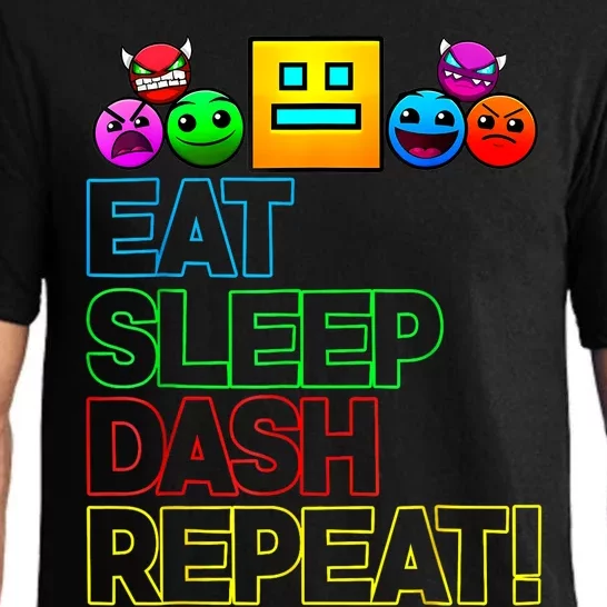 Eat Sleep Dash Repeat Video Game Geometry Video Gamer Lover Pajama Set