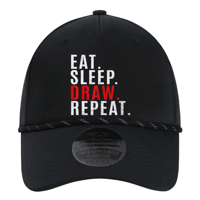 Eat Sleep Draw Repeat Drawing Distressed Artist Funny Performance The Dyno Cap