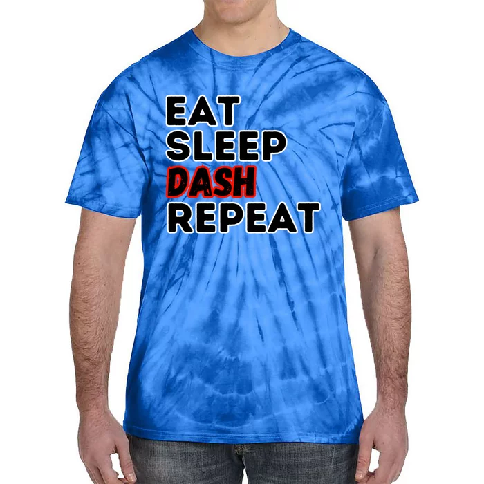 Eat Sleep Dash Repeat Video Game Geometry Video Gamer Great Gift Tie-Dye T-Shirt