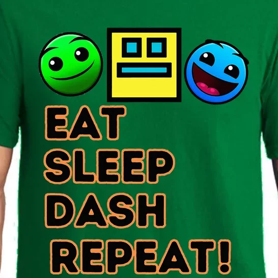 Eat Sleep Dash Repeat Video Game Geometry Video Gamer Pajama Set