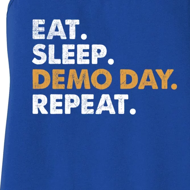 Eat Sleep Demo Day Funny Demolition Gift Women's Racerback Tank