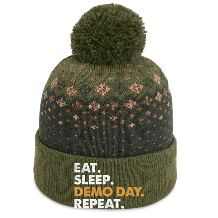 Eat Sleep Demo Day Funny Demolition Gift The Baniff Cuffed Pom Beanie