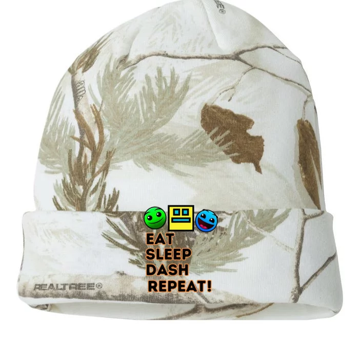 Eat Sleep Dash Repeat Video Game Geometry Kati - 12in Camo Beanie