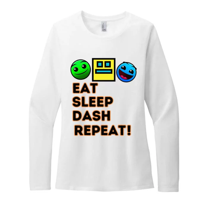 Eat Sleep Dash Repeat Video Game Geometry Womens CVC Long Sleeve Shirt