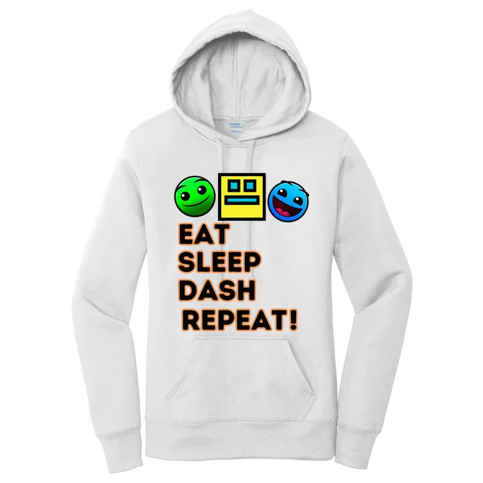 Eat Sleep Dash Repeat Video Game Geometry Women's Pullover Hoodie