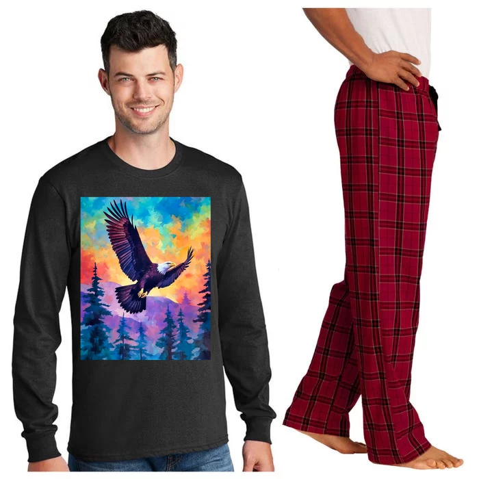 Eagle Spirit Designs Majestic Eagle Silhouette: Freedoms Colors Long Sleeve Pajama Set