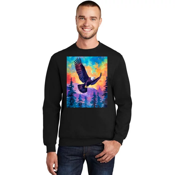 Eagle Spirit Designs Majestic Eagle Silhouette: Freedoms Colors Tall Sweatshirt