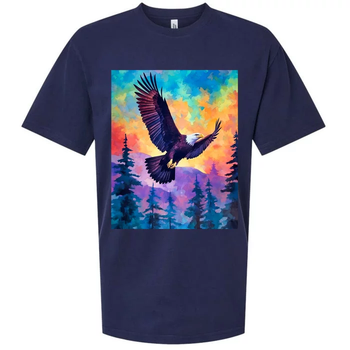 Eagle Spirit Designs Majestic Eagle Silhouette: Freedoms Colors Sueded Cloud Jersey T-Shirt