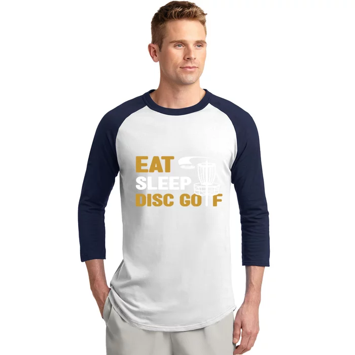 Eat Sleep Disc Golf Frolf Disc Golf Tee Baseball Sleeve Shirt