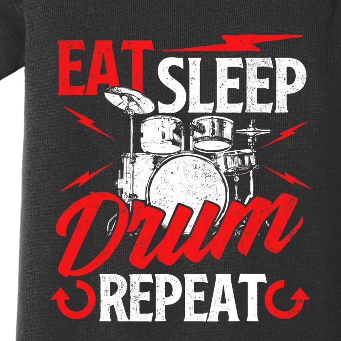 Eat Sleep Drum Repeat Drummer Drumming Band Lover Baby Bodysuit