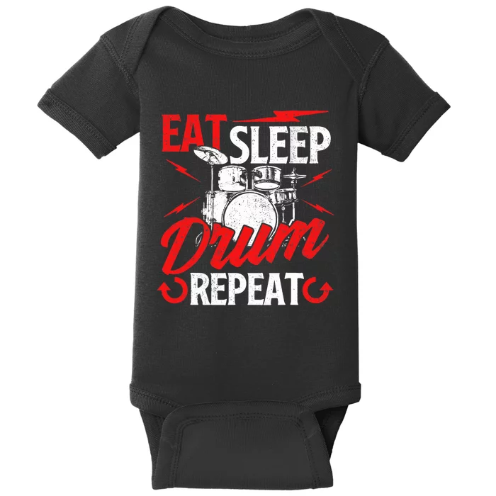 Eat Sleep Drum Repeat Drummer Drumming Band Lover Baby Bodysuit