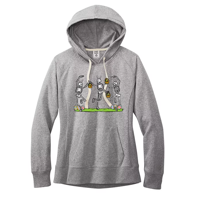 Easter Skeletons Dancing Funny Bunny Bones Women's Fleece Hoodie