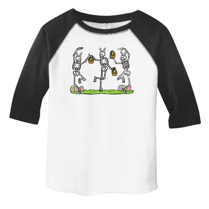 Easter Skeletons Dancing Funny Bunny Bones Toddler Fine Jersey T-Shirt