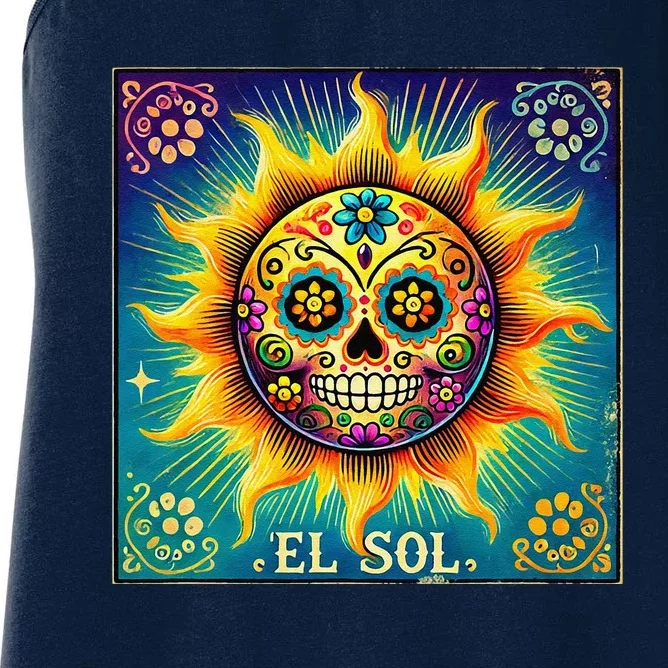 El Sol Dia De Muertos Women's Racerback Tank