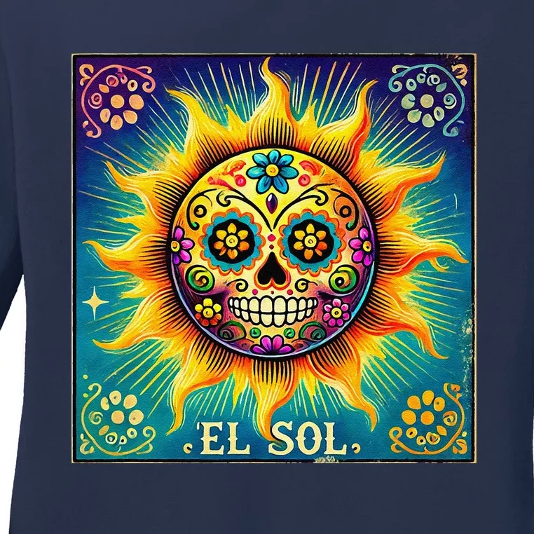 El Sol Dia De Muertos Ladies Long Sleeve Shirt