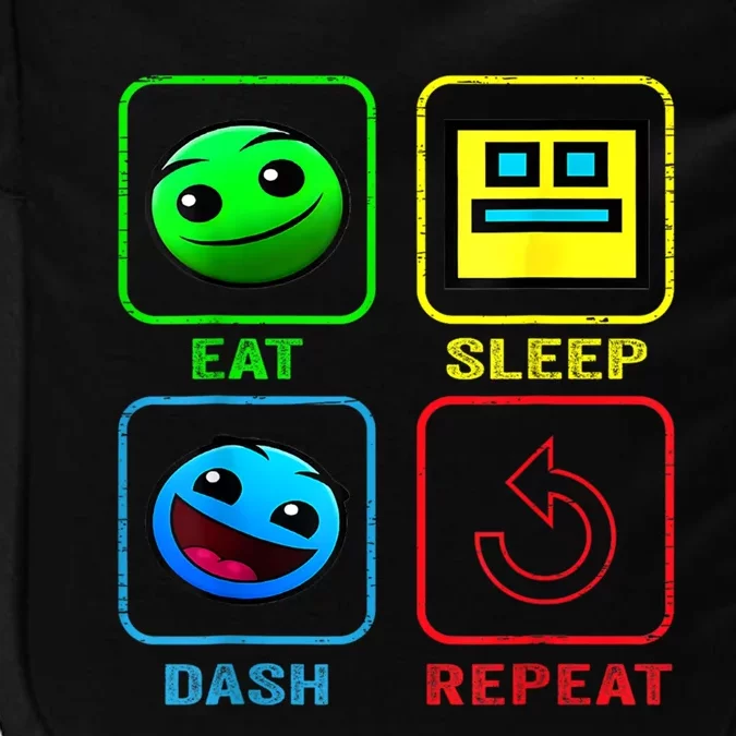 Eat Sleep Dash Repeat Video Game Geometry Video Gamer Cool Gift Impact Tech Backpack