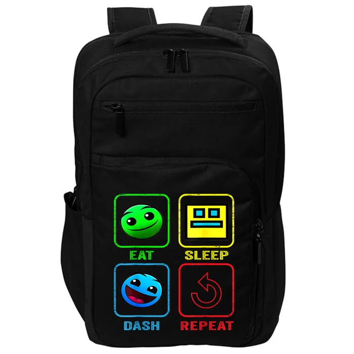 Eat Sleep Dash Repeat Video Game Geometry Video Gamer Cool Gift Impact Tech Backpack