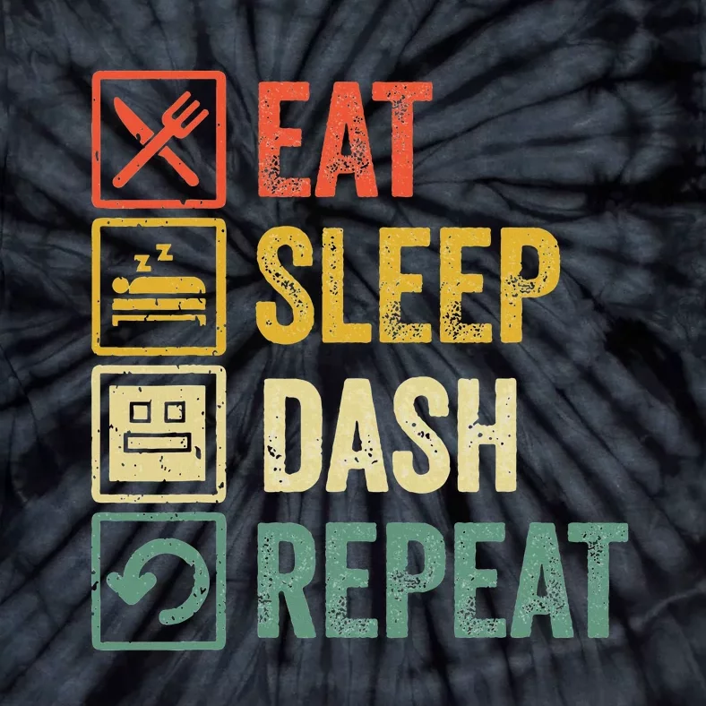 Eat Sleep Dash Repeat Video Game Geometry Tie-Dye T-Shirt