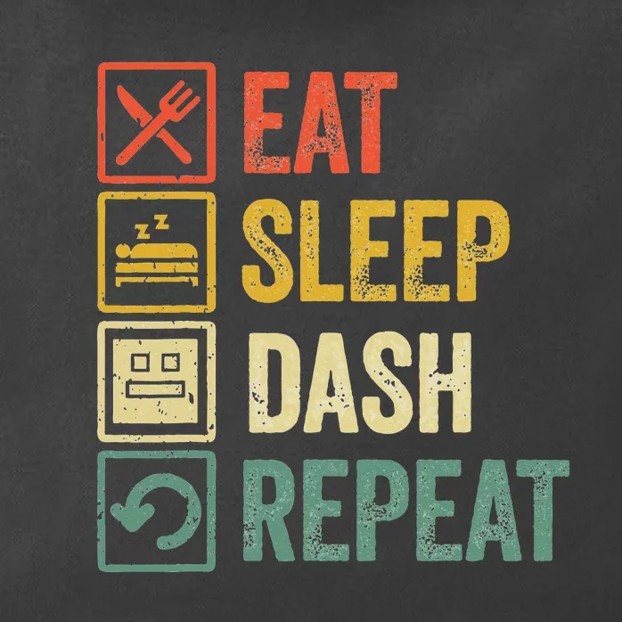 Eat Sleep Dash Repeat Video Game Geometry Zip Tote Bag