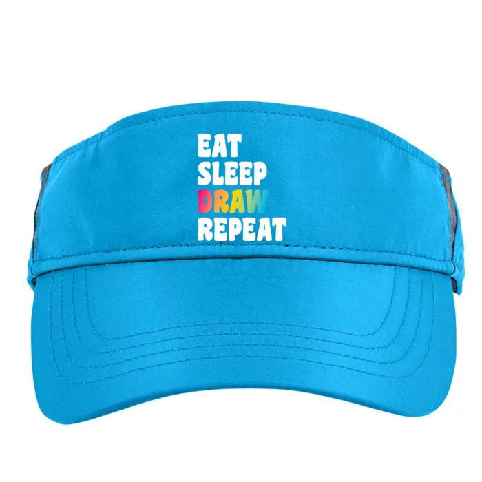 Eat Sleep Draw Repeat Art Funny Artist Creative Drawing Gift Cool Gift Adult Drive Performance Visor