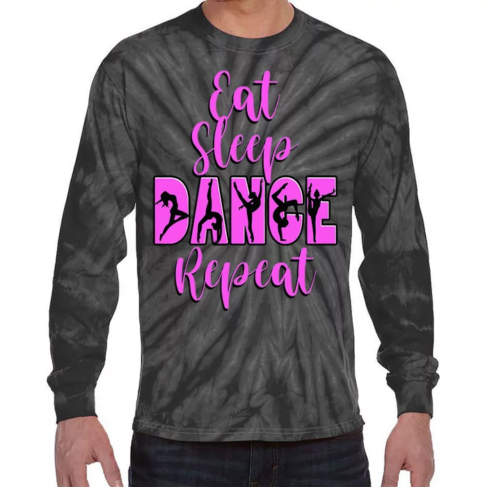 Eat Sleep Dance Repeat Dance Inspired Mum Girl Music Tie-Dye Long Sleeve Shirt