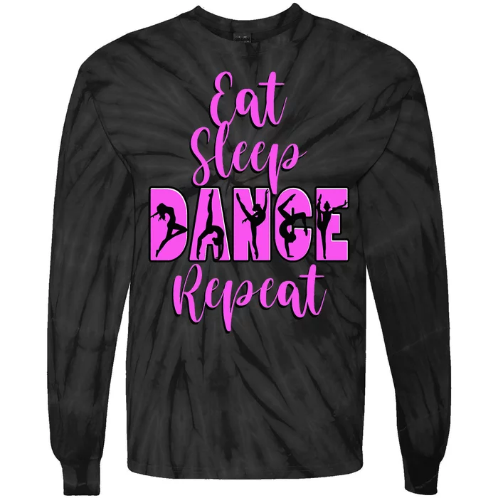 Eat Sleep Dance Repeat Dance Inspired Mum Girl Music Tie-Dye Long Sleeve Shirt