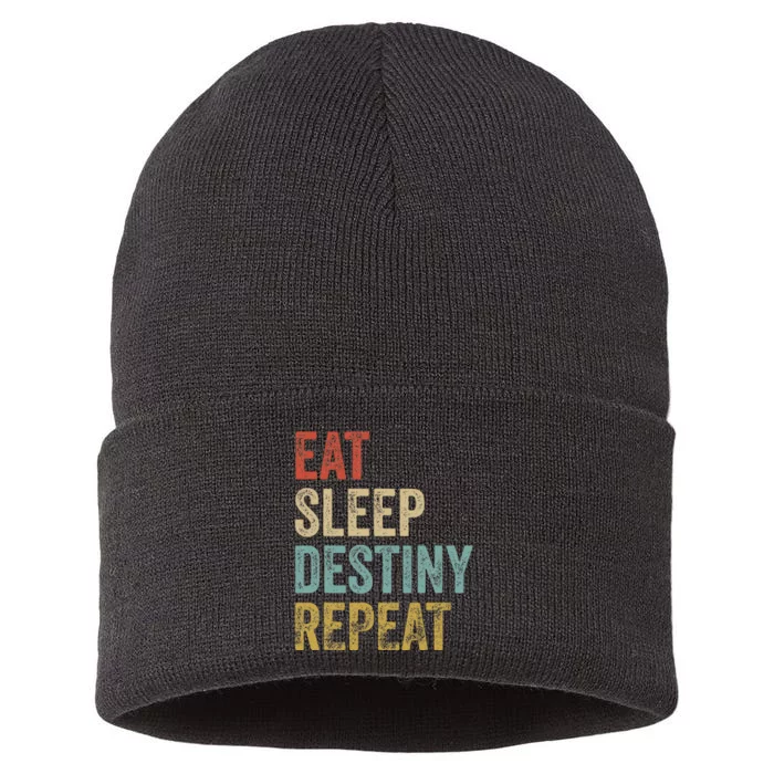 Eat Sleep Destiny Repeat Gamers Outfit Destiny Sustainable Knit Beanie