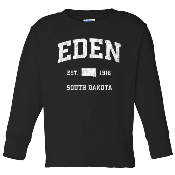 Eden South Dakota Sd Vintage Athletic Sports Toddler Long Sleeve Shirt