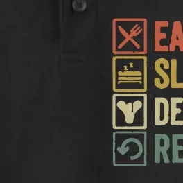 Eat Sleep Destiny Repeat Dry Zone Grid Performance Polo