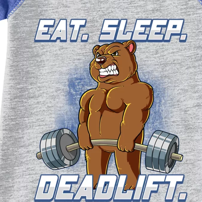 Eat Sleep Deadlift Gym Bodybuilding Funny Gift Infant Baby Jersey Bodysuit