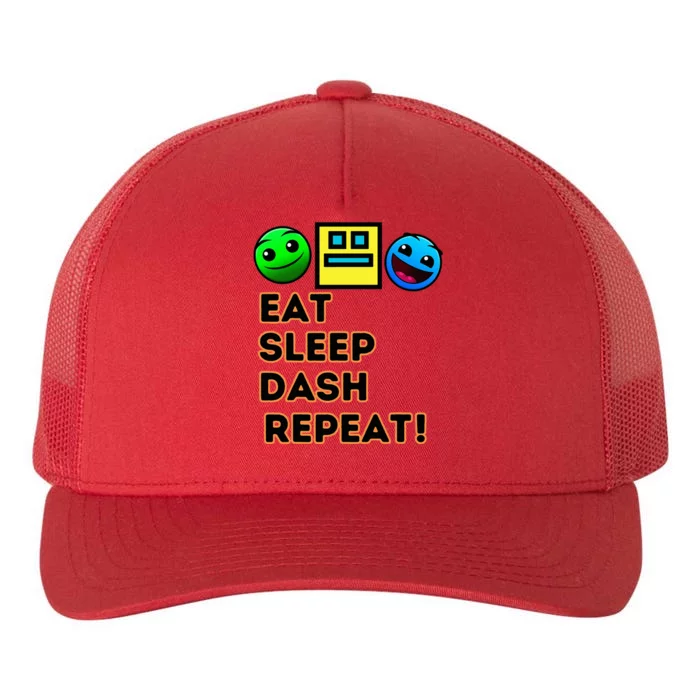 Eat Sleep Dash Repeat Video Game Geometry Video Gamer Yupoong Adult 5-Panel Trucker Hat