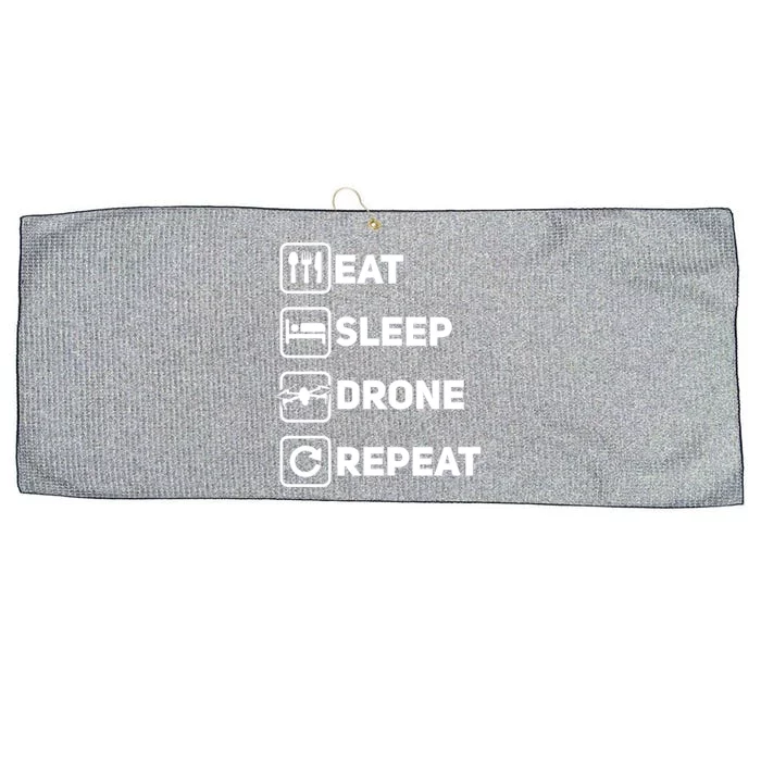 Eat Sleep Drone Repeat Funny Drone Pilot Flying Cute Gift Large Microfiber Waffle Golf Towel