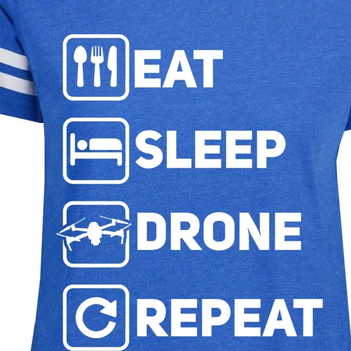 Eat Sleep Drone Repeat Funny Drone Pilot Flying Cute Gift Enza Ladies Jersey Football T-Shirt