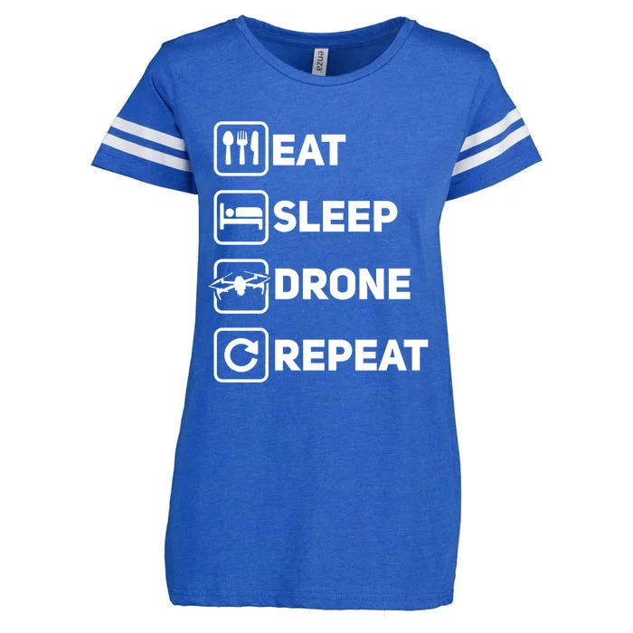 Eat Sleep Drone Repeat Funny Drone Pilot Flying Cute Gift Enza Ladies Jersey Football T-Shirt