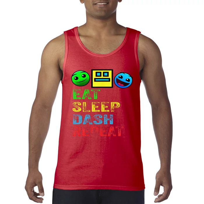 Eat Sleep Dash Repeat Video Game Geometry Video Gamer Gift Tank Top