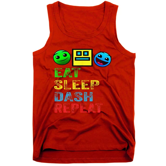 Eat Sleep Dash Repeat Video Game Geometry Video Gamer Gift Tank Top