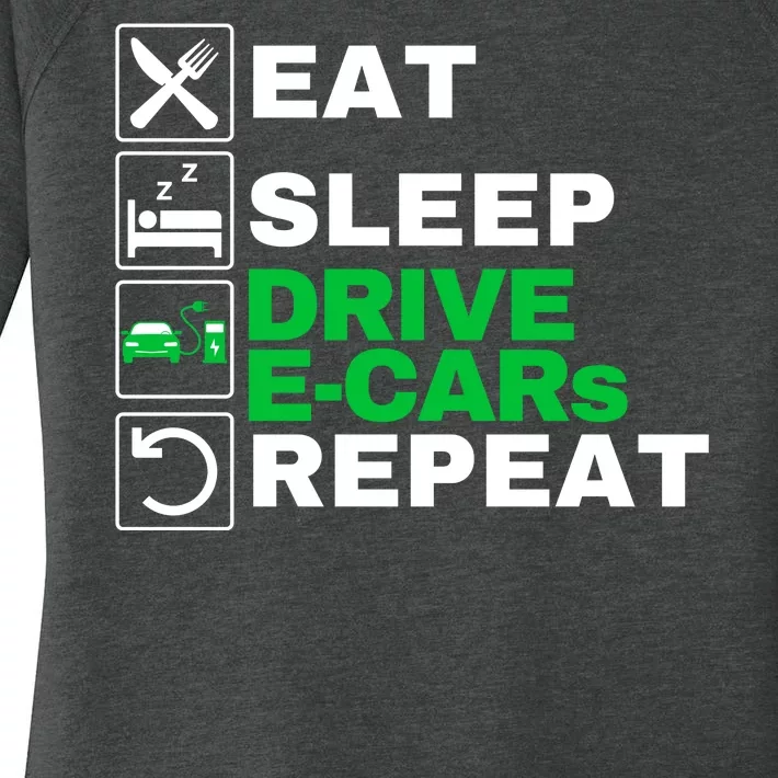 Eat Sleep Drive ECars Drive Electric Funny Electric Vehicle Women's Perfect Tri Tunic Long Sleeve Shirt