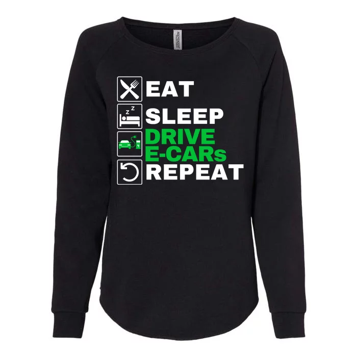 Eat Sleep Drive ECars Drive Electric Funny Electric Vehicle Womens California Wash Sweatshirt