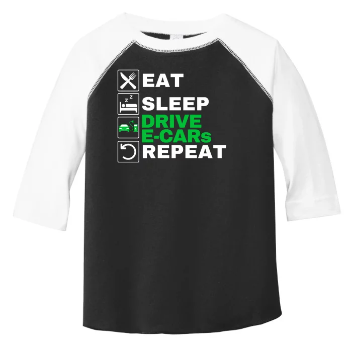 Eat Sleep Drive ECars Drive Electric Funny Electric Vehicle Toddler Fine Jersey T-Shirt