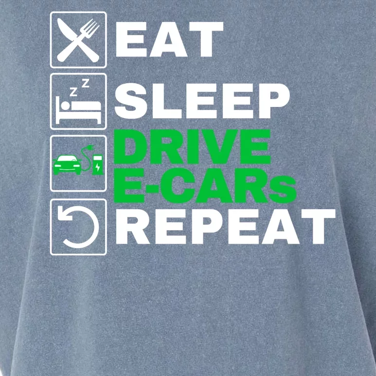 Eat Sleep Drive ECars Drive Electric Funny Electric Vehicle Garment-Dyed Women's Muscle Tee